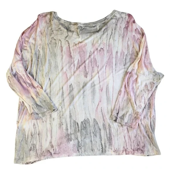 SOLD XCVI Tie Dye Relaxed Fit Short Sleeve Top - Picture 7 of 11